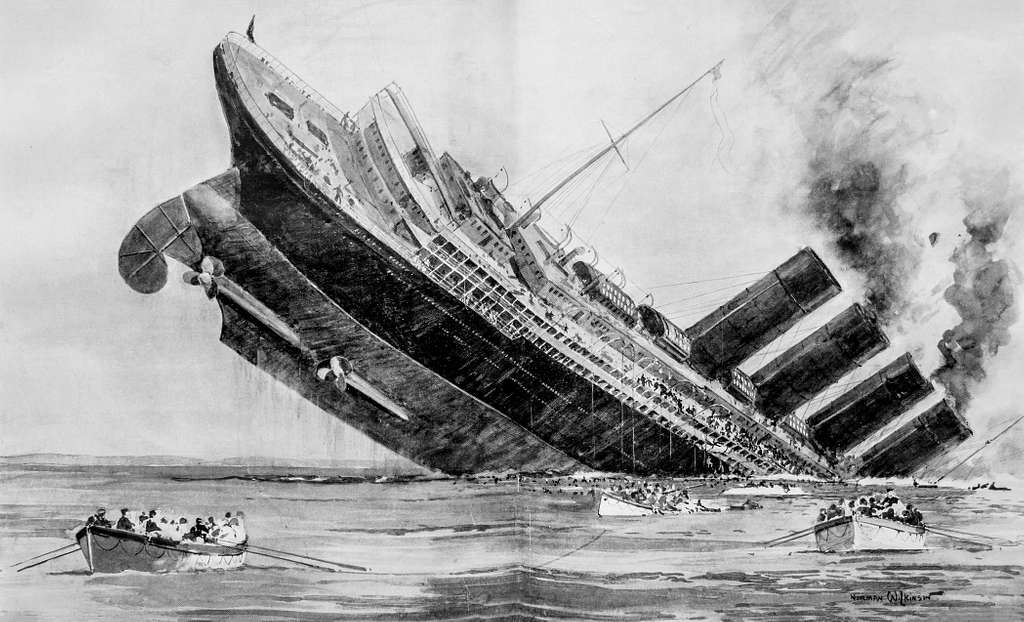 Sinking of the Lusitania London Illus News - PICRYL - Public Domain Media  Search Engine Public Domain Image